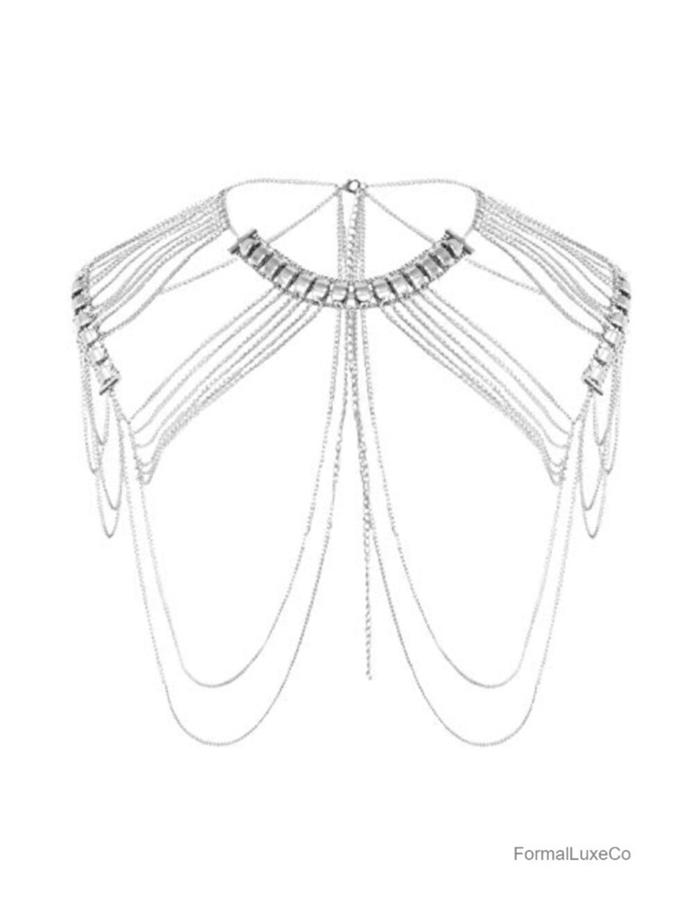 Adjustable Body Chain Tassel Shoulder Jewelry Harness for Women Men Party Beach